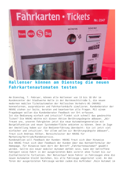 Hallenser k&ouml;nnen am Dienstag die neuen