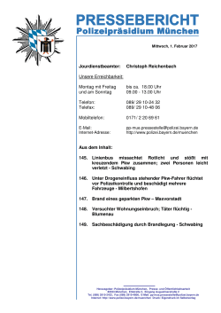 Jourdienstbeamter: Christoph Reichenbach Unsere