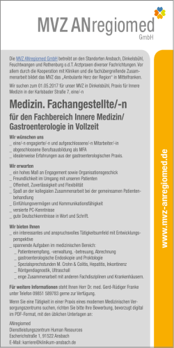 MFA (m/w) für MVZ Innere Medizin am Standort
