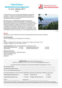 Intensivkurs Medikationsmanagement
