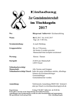 Einladung Gemeindemeisterschaft Tischkegeln 2017