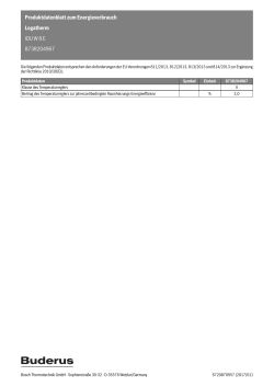 Produktdatenblatt zum Energieverbrauch Logatherm IDU W 8 E