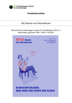 Publikationsliste UfU themen und informationen