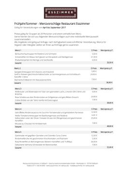 Menüvorschläge April-September 2017