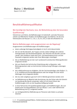 Berufskraftfahrerqualifikation-Merkblatt Mainz | Merkblatt