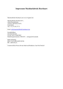 Impressum Machinefabriek Heerbaart