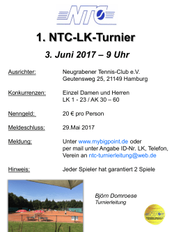1. NTC-LK-Turnier - Neugrabener Tennisclub