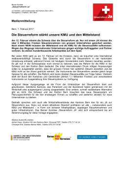 Die Steuerreform st&auml;rkt unsere KMU und den Mittelstand
