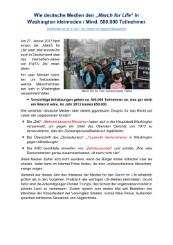 Wie deutsche Medien den „March for Life“ in