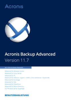 Acronis Backup Advanced Version 11.7 - EDV