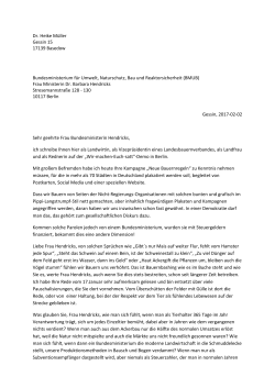 Offener Brief von Bauernverbandsvizepräsidentin Heike Müller
