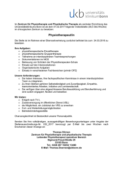 Physiotherapeut/in - Universitätsklinikum Bonn