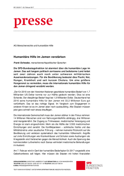Humanit&auml;re Hilfe im Jemen verst&auml;rken - SPD