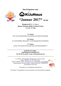 Januar 2017* ist da!