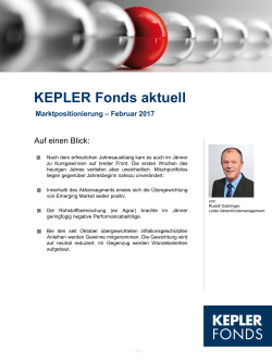 KEPLER Fonds aktuell - Marktpositionierung