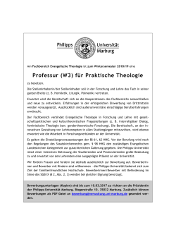 Professur (W3) für Praktische Theologie