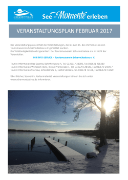 Veranstaltungsplan Februar - Tourismusverein Scharmützelsee eV