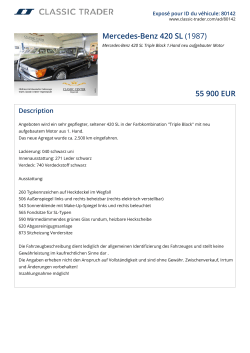Mercedes-Benz 420 SL (1987) 55 900 EUR