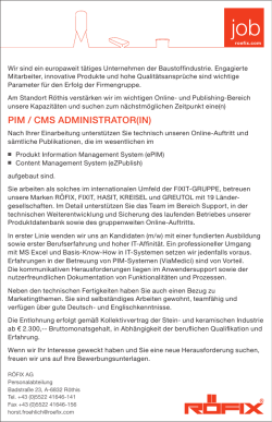 pim / cms administrator(in)