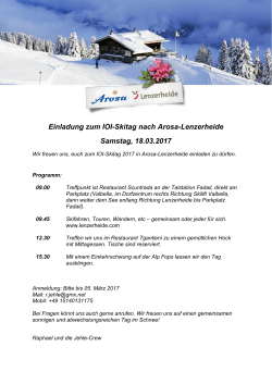 Einladung zum IOI-Skitag nach Arosa-Lenzerheide