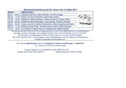 Ministranteneinteilung ab 29. Jänner bis 18. März 2017