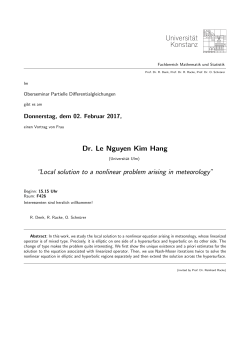Local solution to a nonlinear problem arising in meteorology