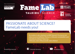 PASSIONATE ABOUT SCIENCE? FameLab needs you!