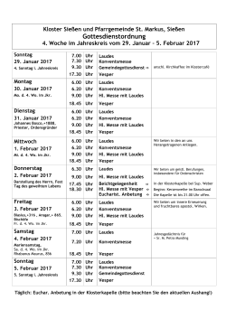 Gottesdienste - Kloster Sie&szlig;en