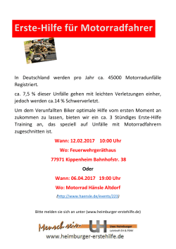 Erste-Hilfe für Motorradfahrer - Uwe Heimburger