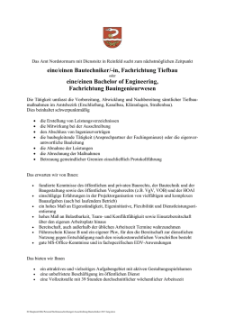 eine/einen Bautechniker/-in, Fachrichtung
