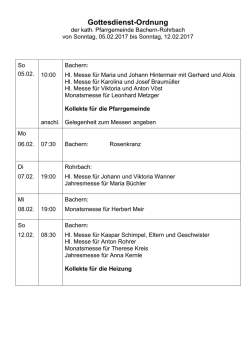 Gottesdienst-Ordnung - Pfarreiengemeinschaft Ottmaring