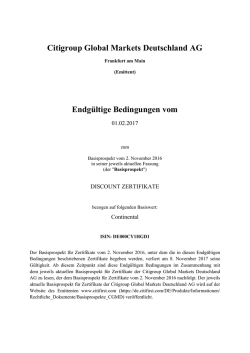 Endgültige Bedingungen vom