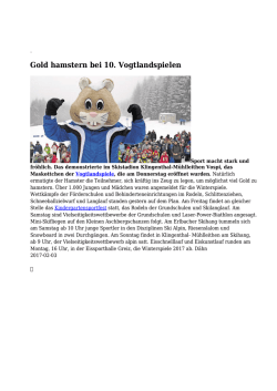 Gold hamstern bei 10. Vogtlandspielen - Vogtland