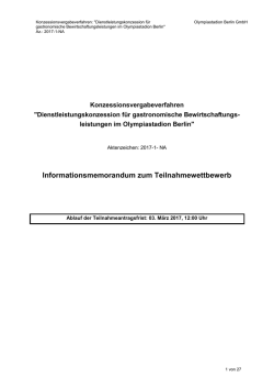 Informationsmemorandum zum Teilnahmewettbewerb
