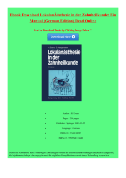 Ebook Lokalan&Atilde;&curren;sthesie in der