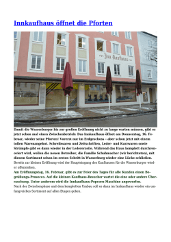 Innkaufhaus &ouml;ffnet die Pforten