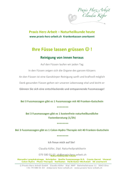 Ihre F&uuml;sse lassen gr&uuml;ssen ! - Praxis Herz