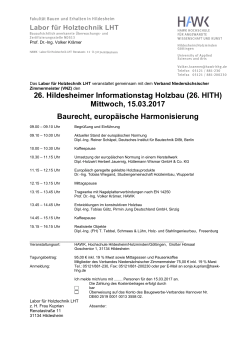 26. Hildesheimer Informationstag Holzbau (26. HITH