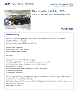 Mercedes-Benz 420 SL (1987) 55.900 EUR