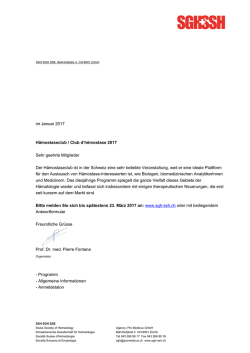 im Januar 2017 H&auml;mostaseclub / Club d`h&eacute;mostase 2017 Sehr