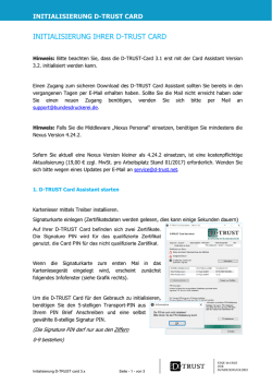 INITIALISIERUNG IHRER D-TRUST CARD
