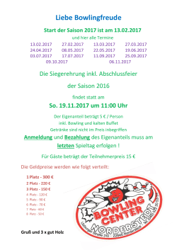 Liebe Bowlingfreude - Bowlingcenter Norderstedt