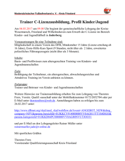 Infos zum Trainerlehrgang 2017