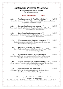 Ristorante-Pizzeria Il Castello Mittagsangebot dieser Woche