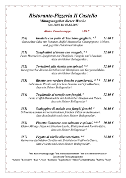 Ristorante-Pizzeria Il Castello Mittagsangebot dieser Woche