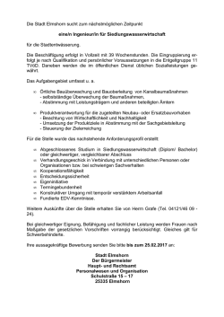 Ingenieur/in f&uuml;r Siedlungswasserwirtschaft