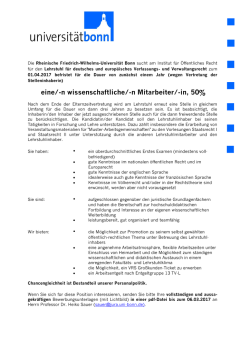 eine/-n wissenschaftliche/-n Mitarbeiter/-in, 50%