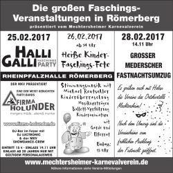 Heiße Kinder- Faschings-Fete - VG Römerberg