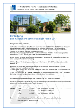 Karlsruher Sachverständigen Forum 2017 - GFF