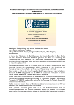Gru&szlig;wort des Vizepr&auml;sidenten und Vorsitzenden des Deutschen